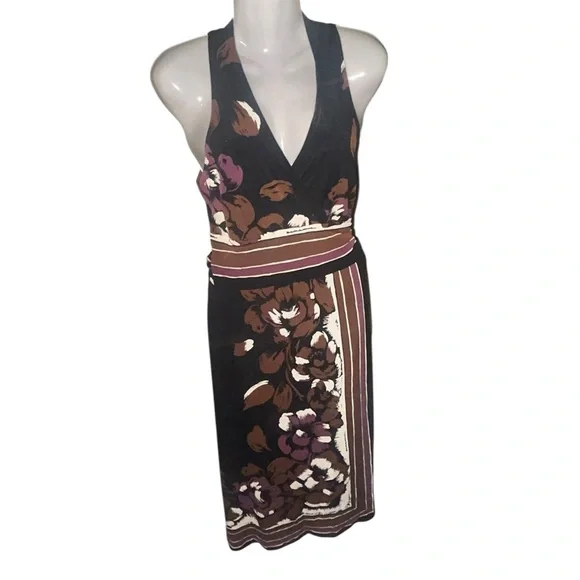 Jones New York Brown and Black Halter Sundress Sz 6 - Picture 3 of 9